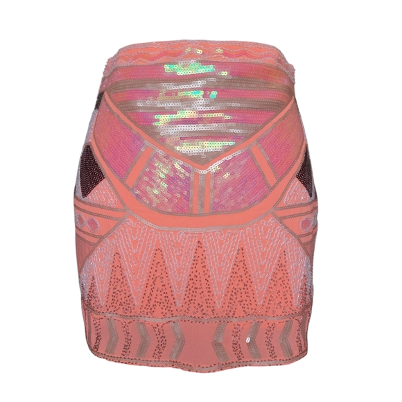 Lulumari Pink Sequin Party Mini Skirt Women's Size S - Picture 2 of 13